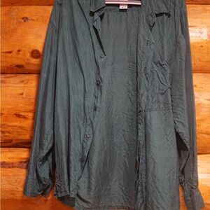 Vintage Green Button-Up Shirt